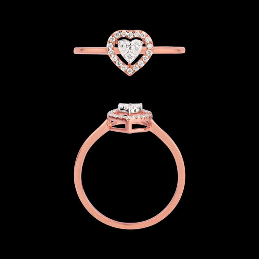 18K Two Tone Gold Diamond Ring - 0.182ct VVS-VS-EF