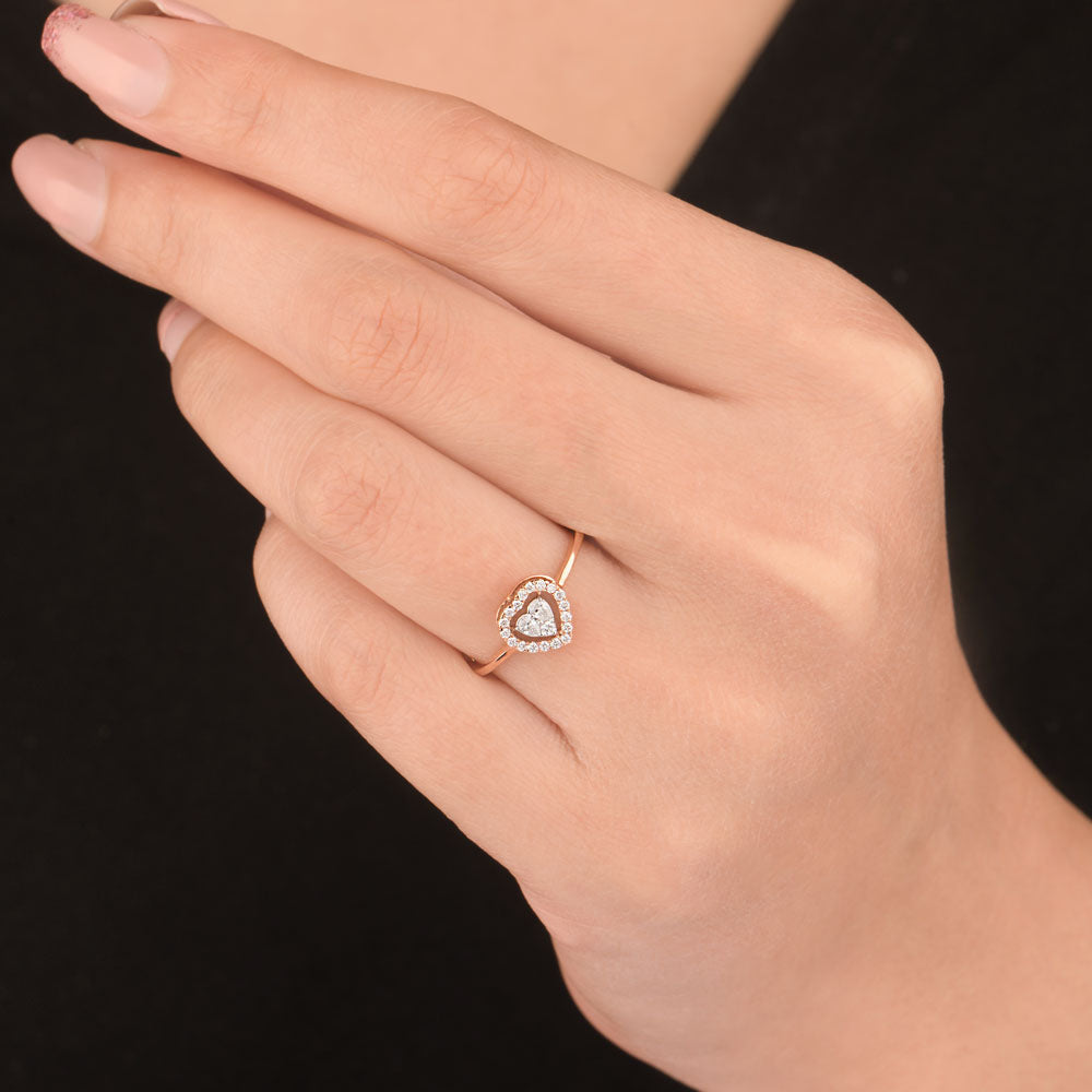18K Two Tone Gold Diamond Ring - 0.182ct VVS-VS-EF