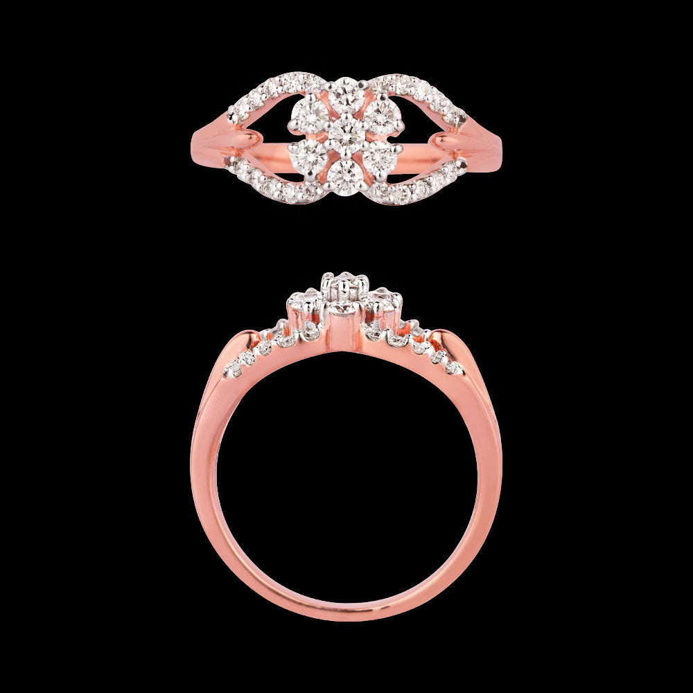 18K Rose Gold Diamond Ring - 0.499ct VVS-VS-HI