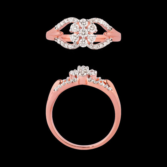 18K Rose Gold Diamond Ring - 0.499ct VVS-VS-HI
