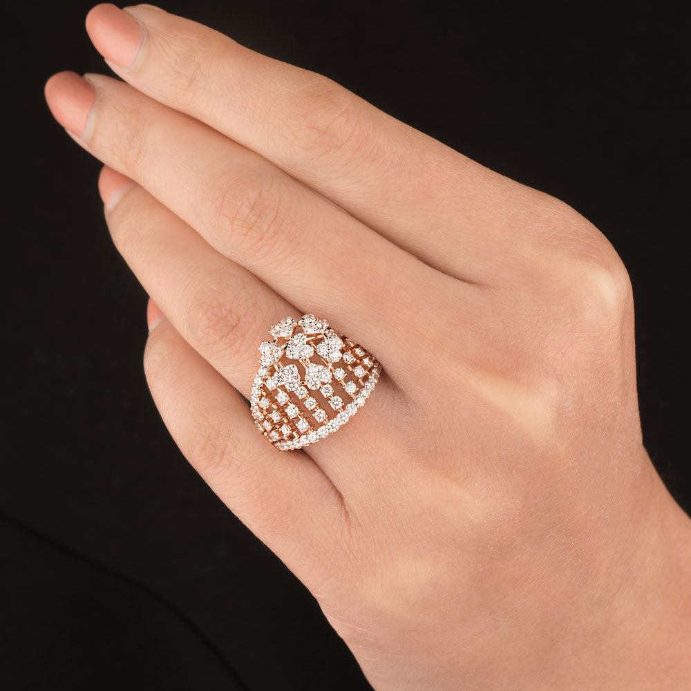 18K Rose Gold Diamond Ring - 1.74ct VVS-VS-HI