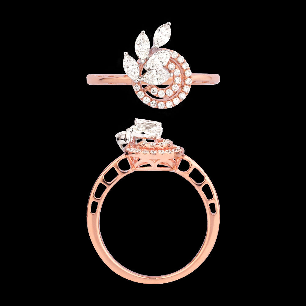 18K Rose Gold Diamond Ring - 0.576ct VS-SI-GH