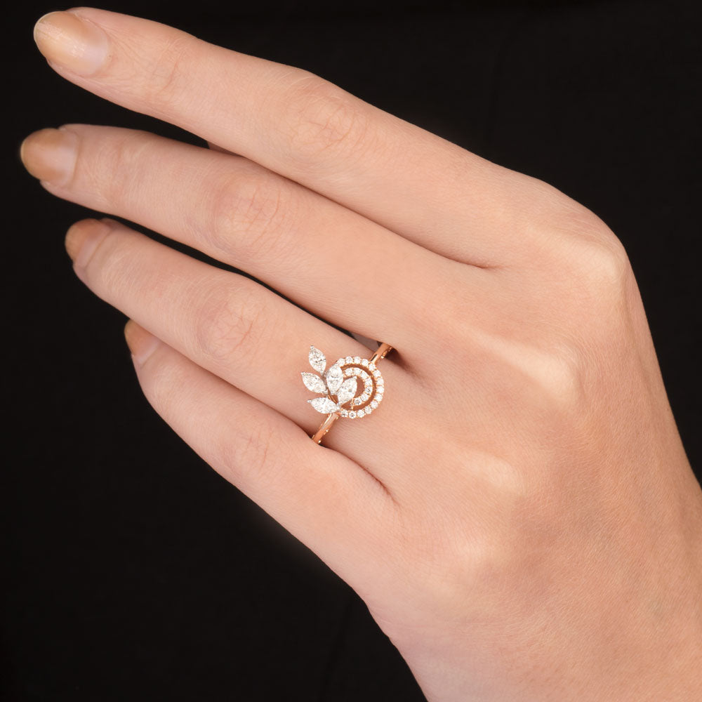 18K Rose Gold Diamond Ring - 0.576ct VS-SI-GH
