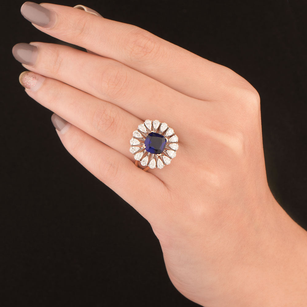 18K Rose Gold Diamond Ring - 1.44ct VS-SI-FG with Colour Stones