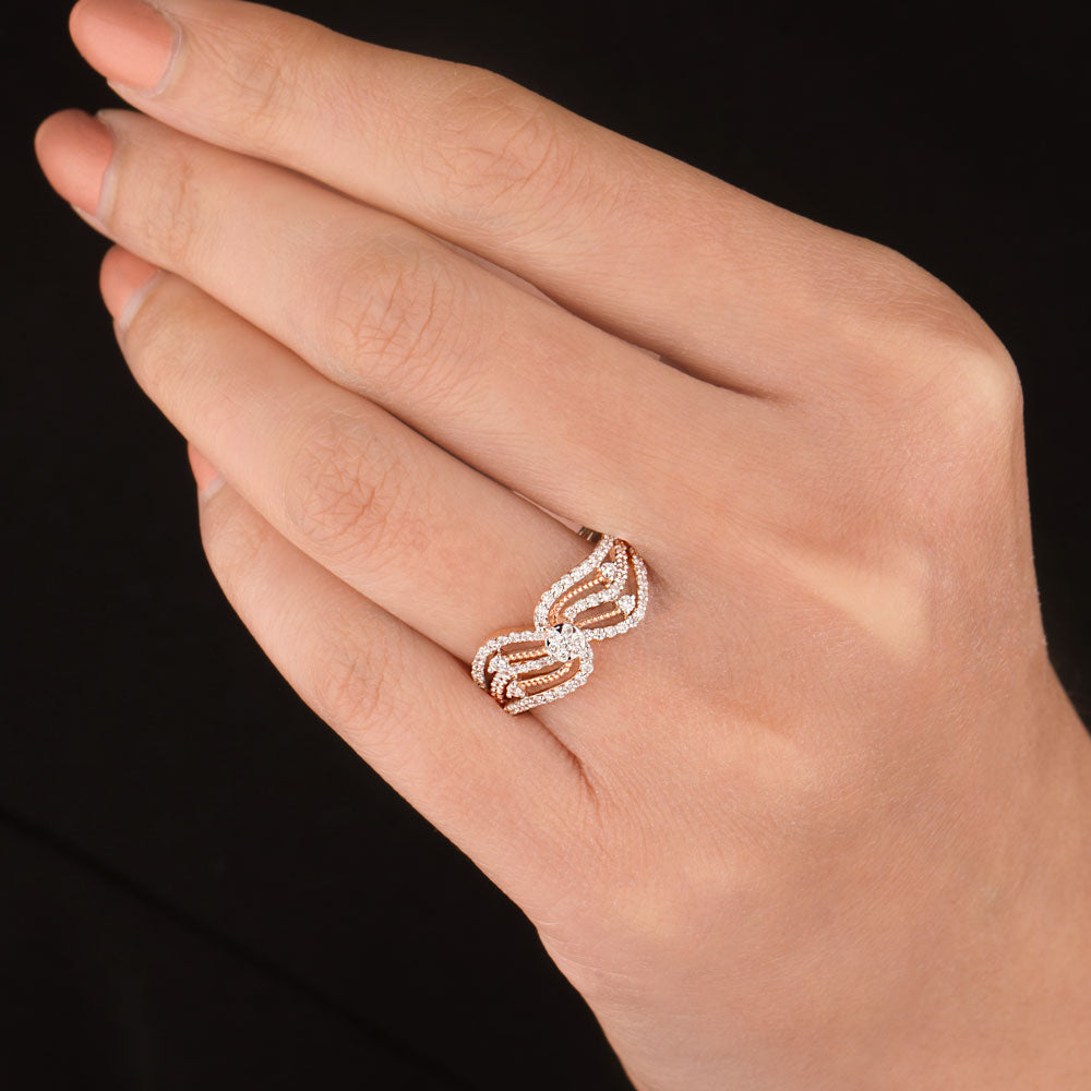 18K Rose Gold Diamond Ring - 0.463ct VS-SI-EF