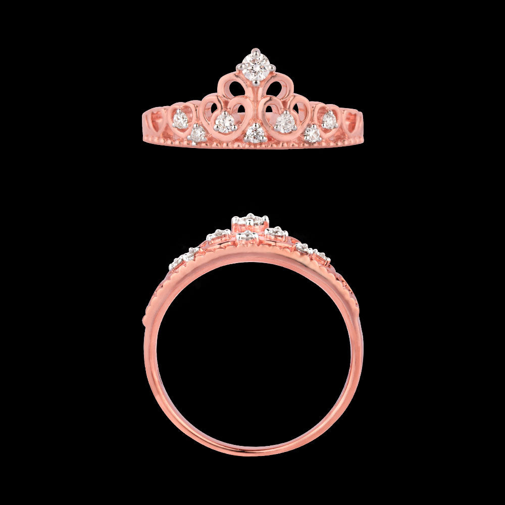 18K Rose Gold Diamond Ring - 0.16ct VVS-VS-HI