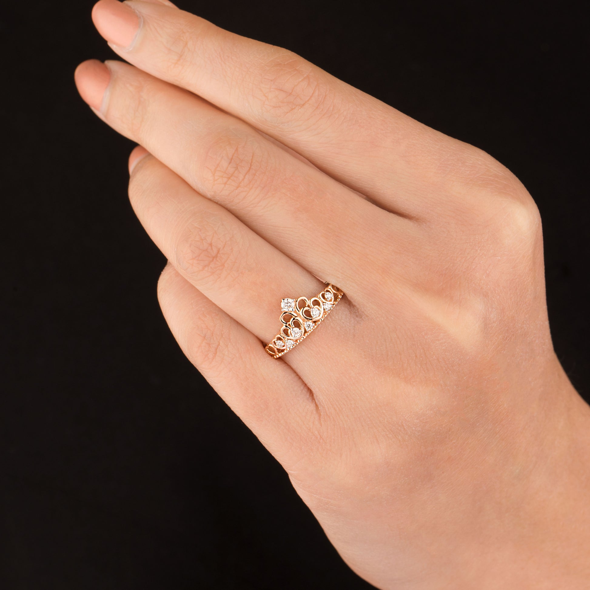 18K Rose Gold Diamond Ring - 0.16ct VVS-VS-HI