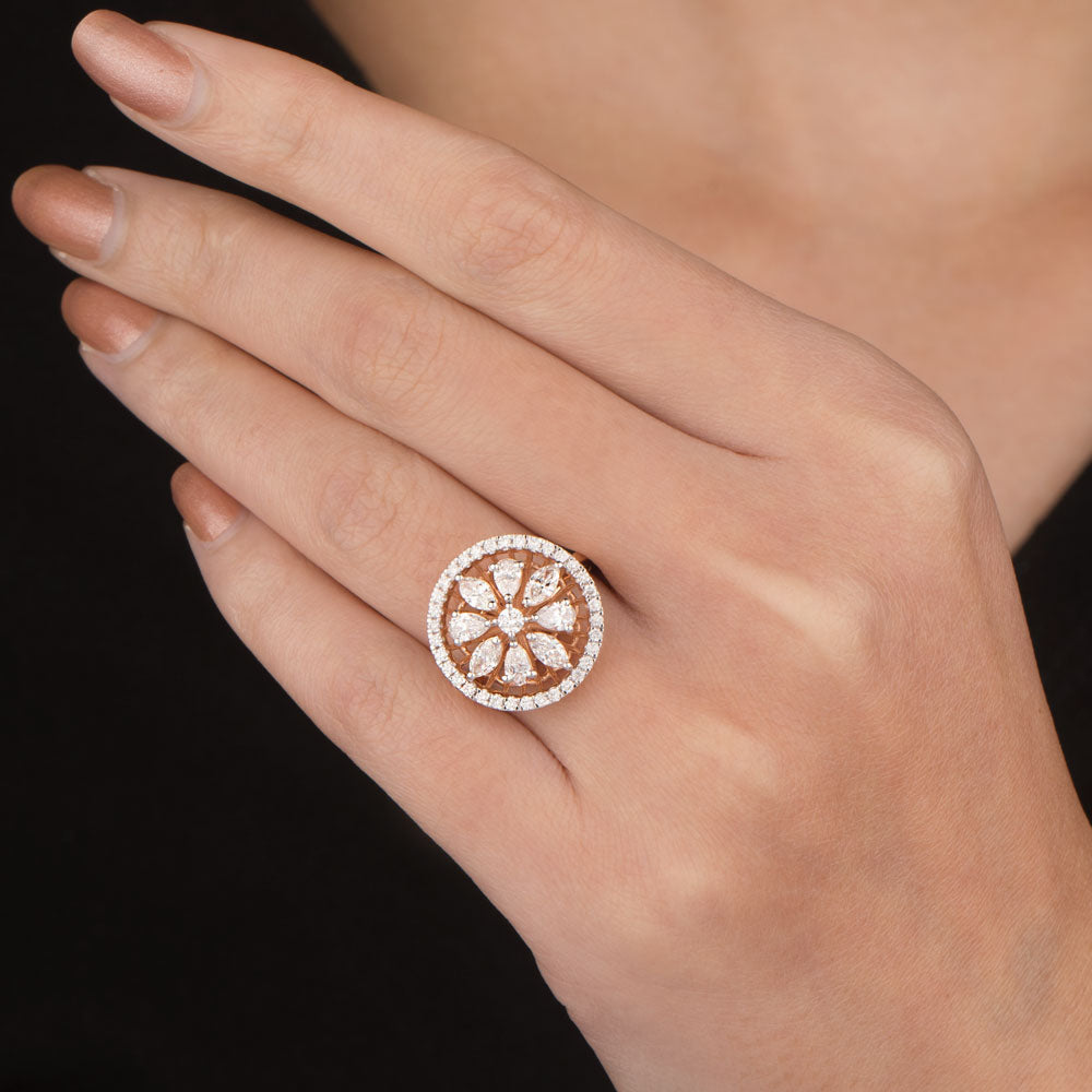 18K Rose Gold Diamond Ring - 1.271ct VS-SI-FG