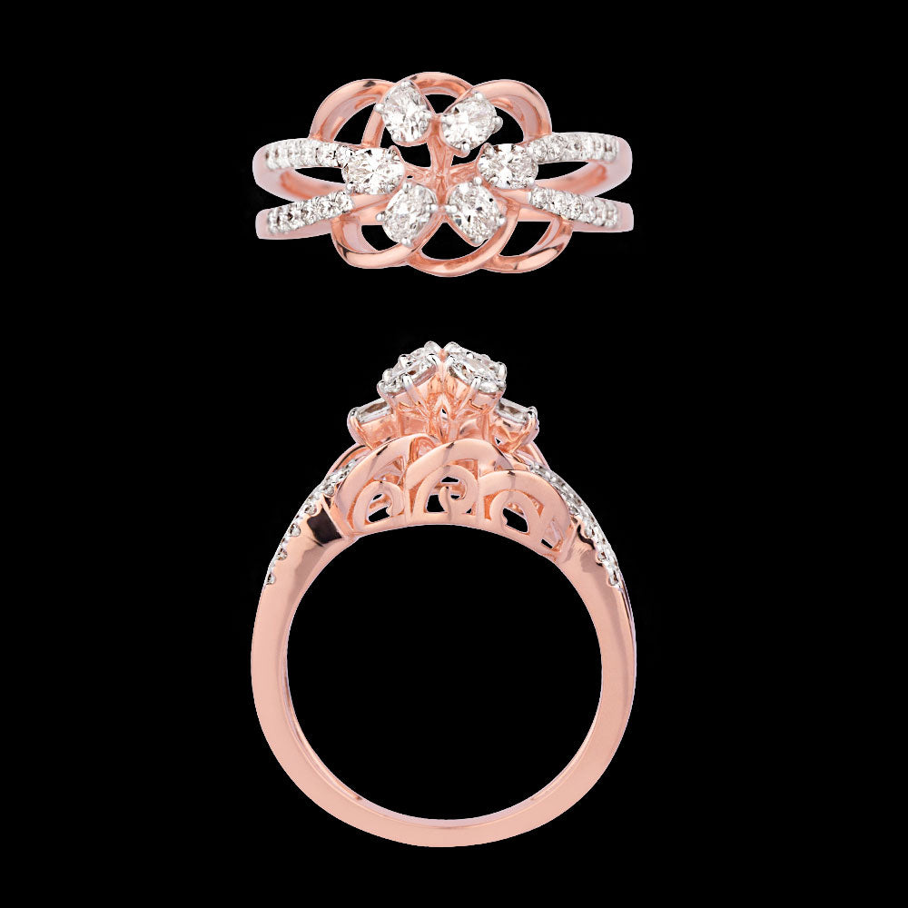 18K Rose Gold Diamond Ring - 0.672ct VVS-VS-HI