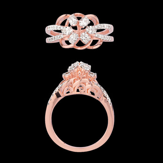 18K Rose Gold Diamond Ring - 0.672ct VVS-VS-HI