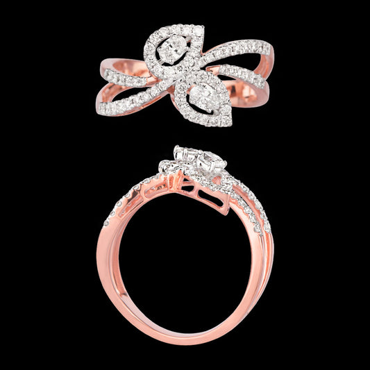 18K Rose Gold Diamond Ring - 0.624ct VS-SI-HI