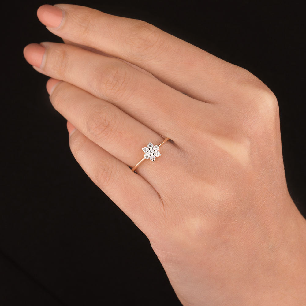 18K Rose Gold Diamond Ring - 0.183ct VS-SI-EF