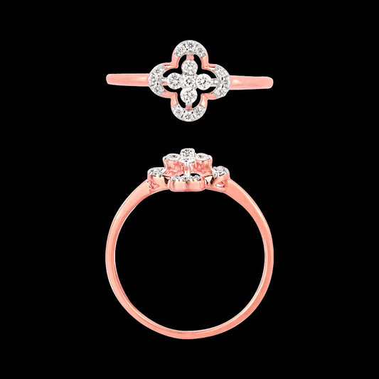 18K Rose Gold Diamond Ring - 0.155ct VVS-VS-HI