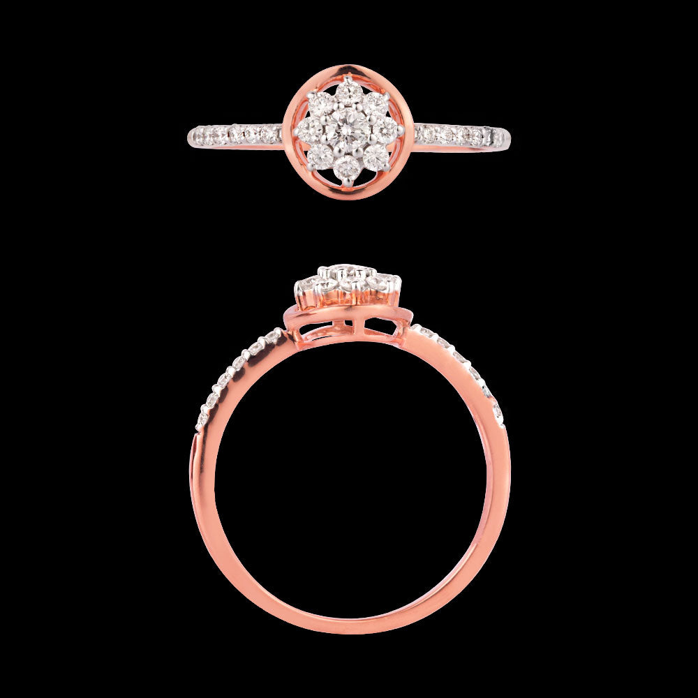 18K Rose Gold Diamond Ring - 0.268ct VVS-VS-HI