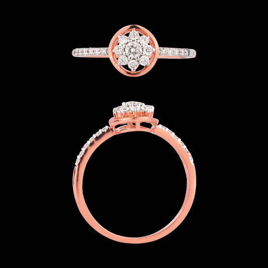 18K Rose Gold Diamond Ring - 0.268ct VVS-VS-HI