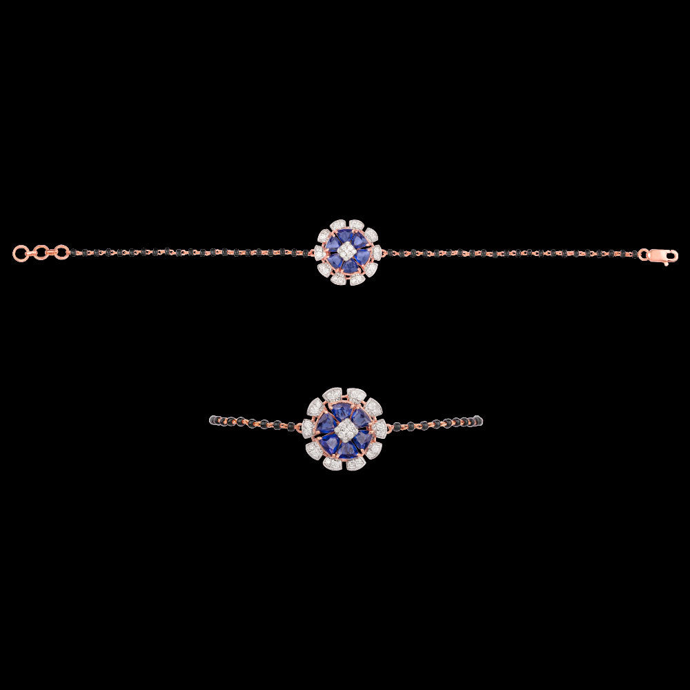 18K Rose Gold Diamond Jewellery - 0.677ct VVS-VS-HI with Colour Stones