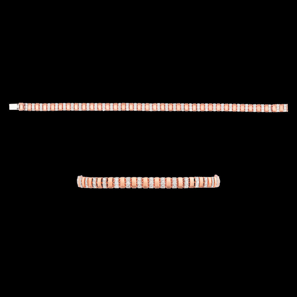 14K Rose Gold Diamond Bracelet - 1.339ct VS-SI-GH