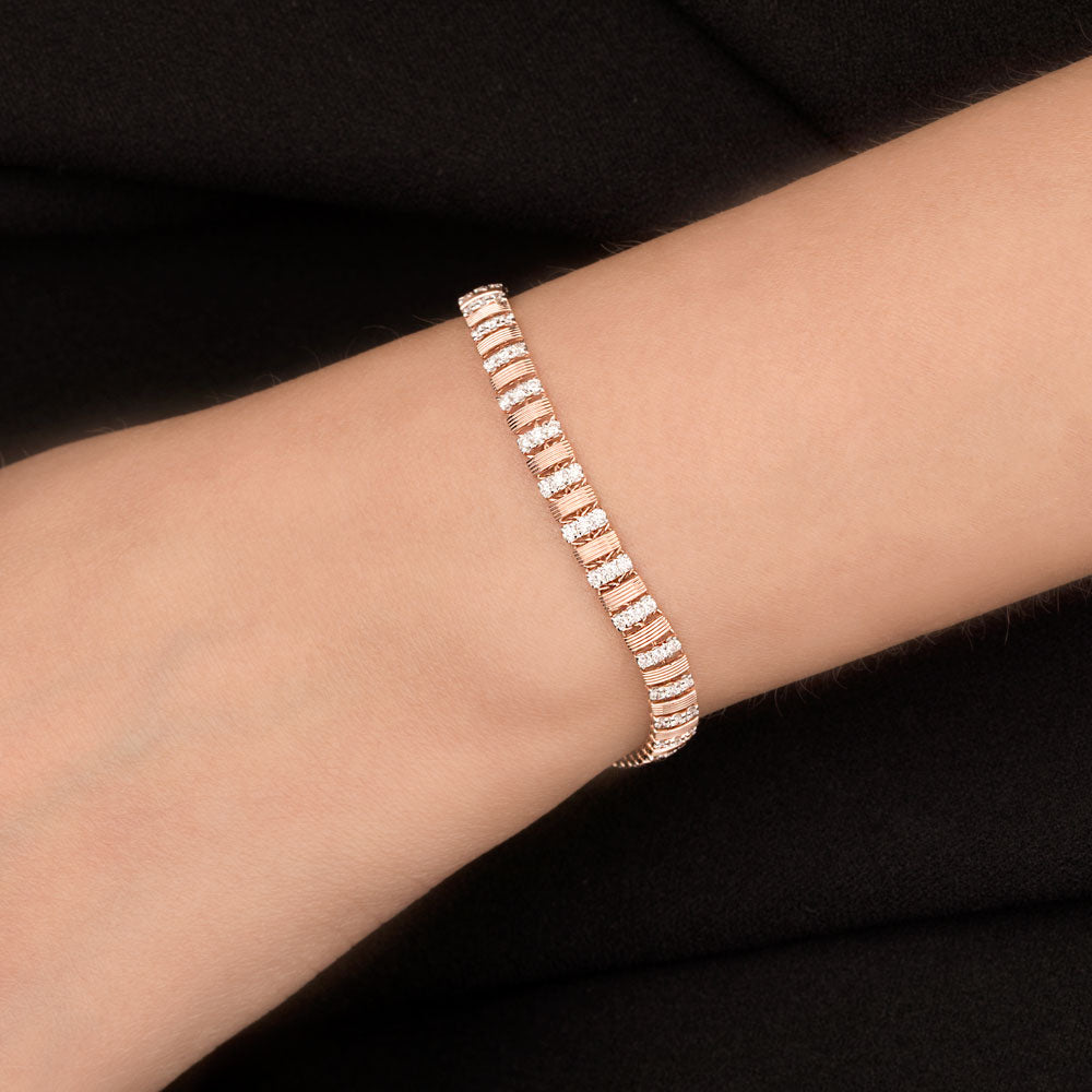 14K Rose Gold Diamond Bracelet - 1.339ct VS-SI-GH
