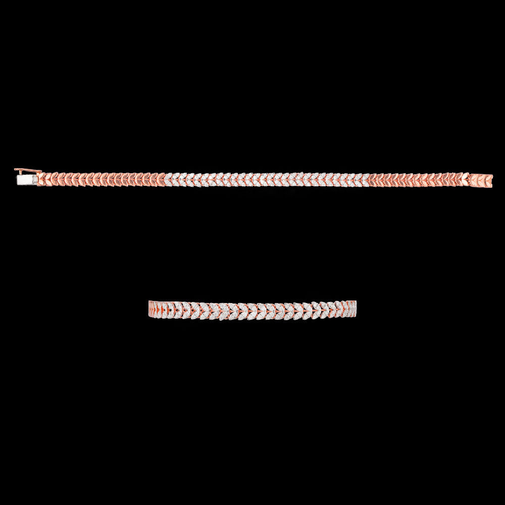 14K Rose Gold Diamond Bracelet - 0.943ct VS-SI-GH