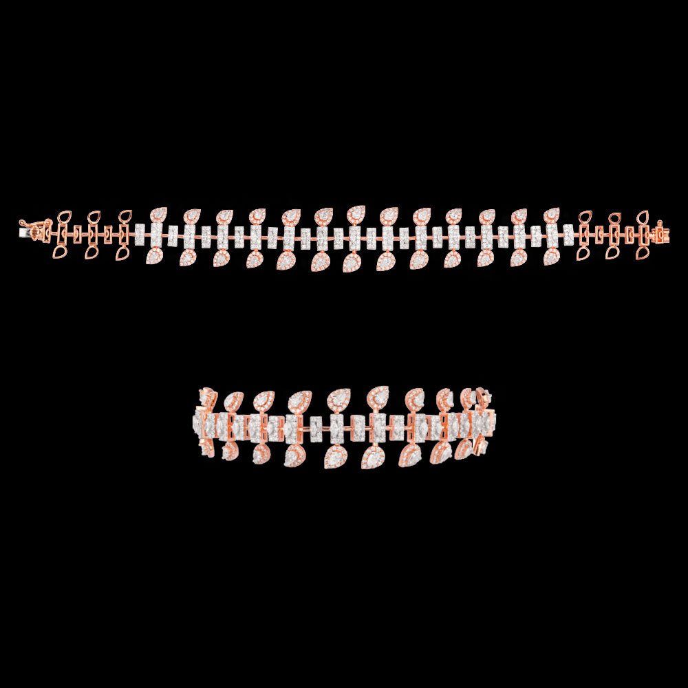 18K Rose Gold Diamond Bracelet - 4.462ct VVS-EF