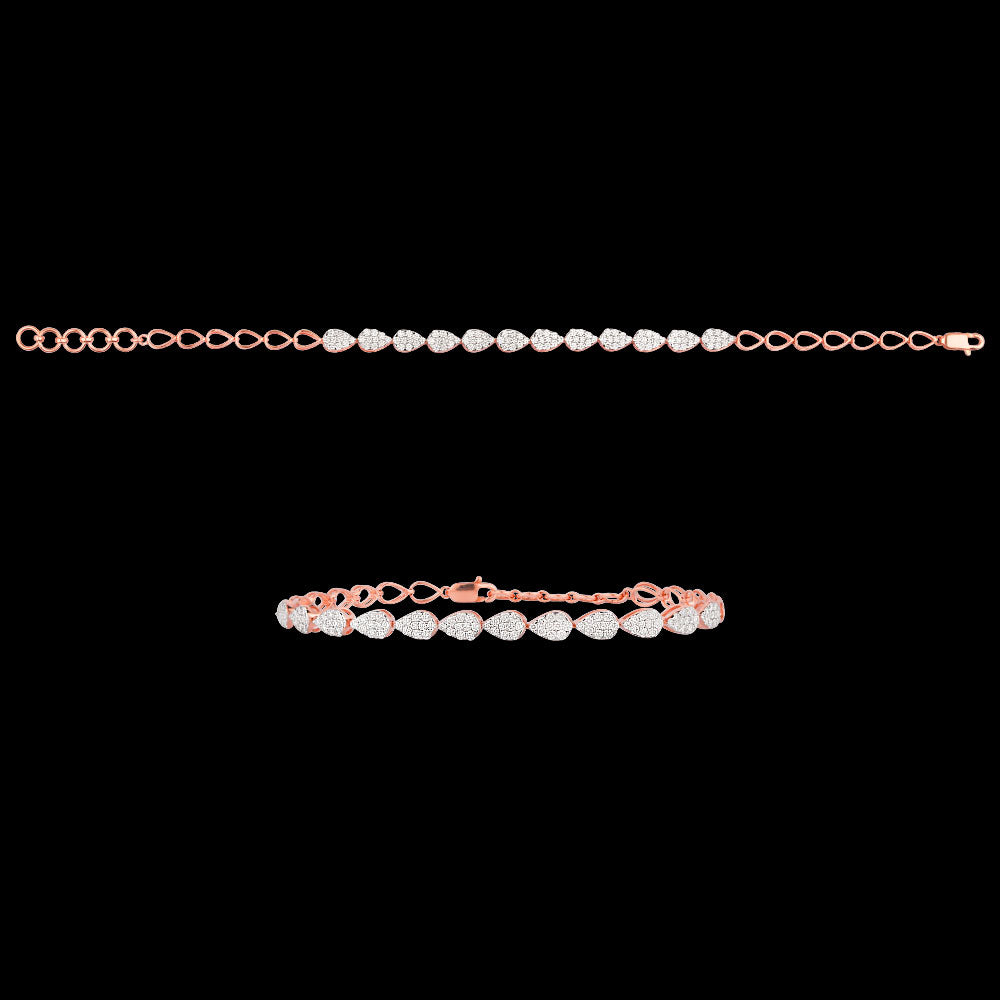 18K Rose Gold Diamond Bracelet - 1.504ct VVS-VS-HI