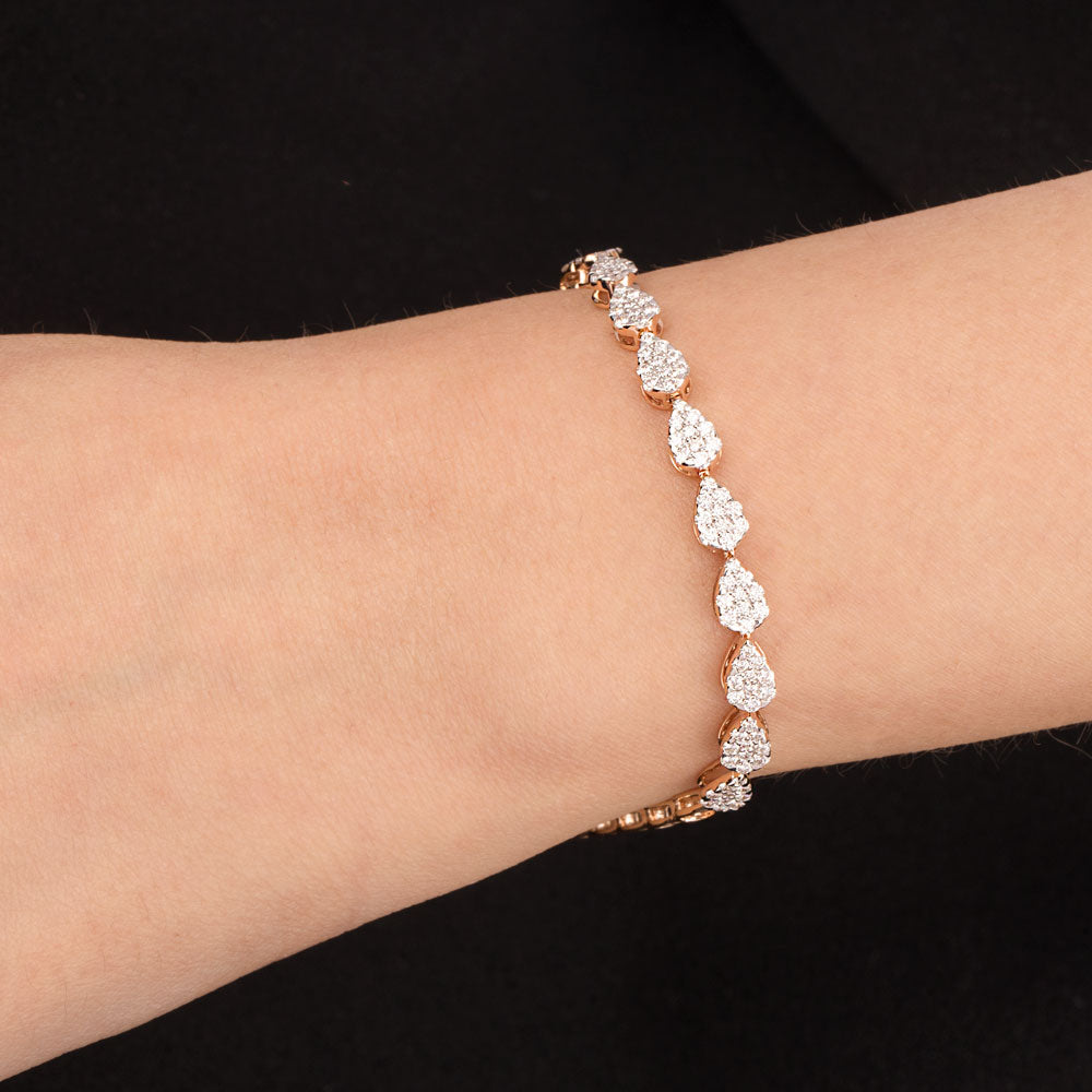 18K Rose Gold Diamond Bracelet - 1.504ct VVS-VS-HI