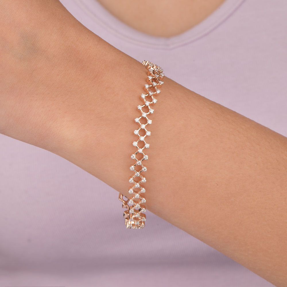 14K Rose Gold Diamond Bracelet - 1.833ct VVS-VS-GH