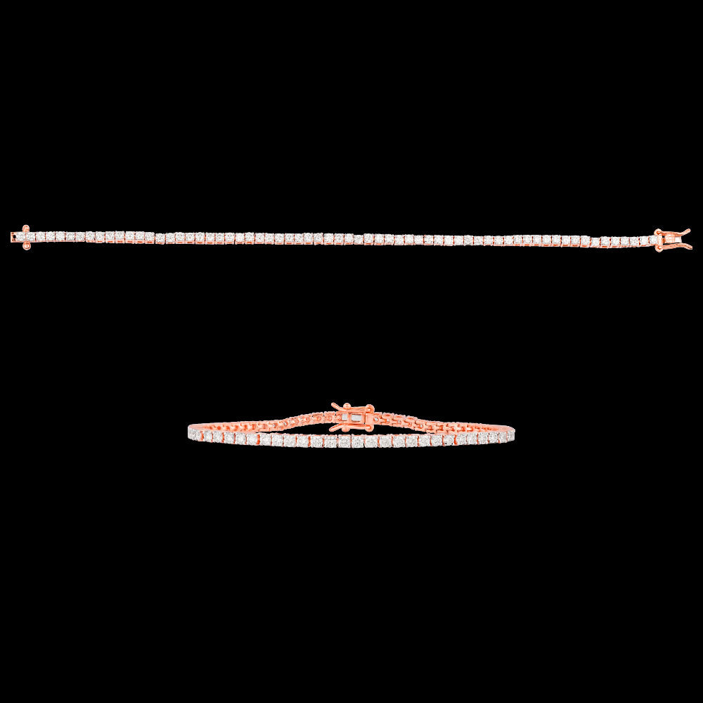 18K Rose Gold Diamond Bracelet - 2.213ct VVS-VS-HI