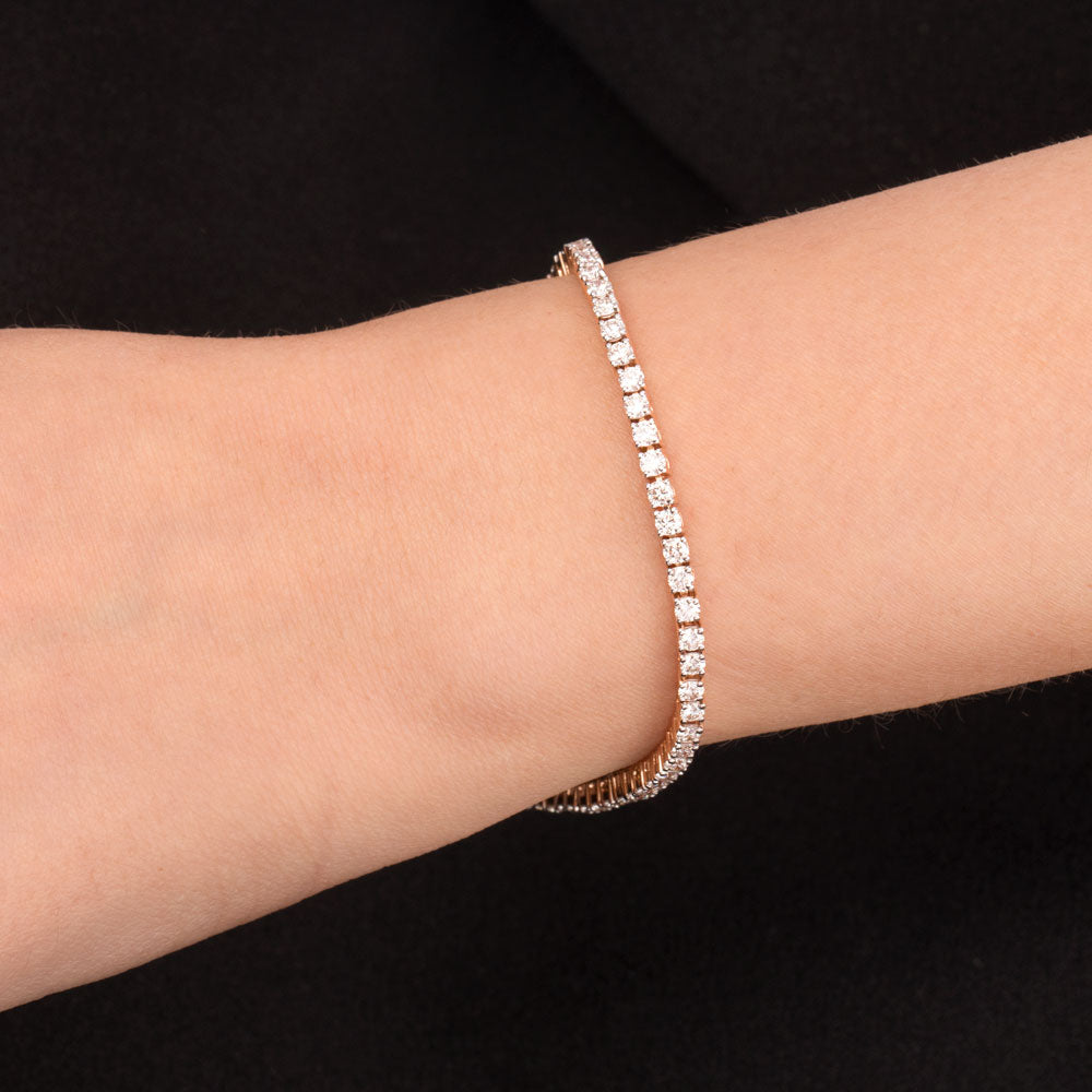 18K Rose Gold Diamond Bracelet - 2.213ct VVS-VS-HI
