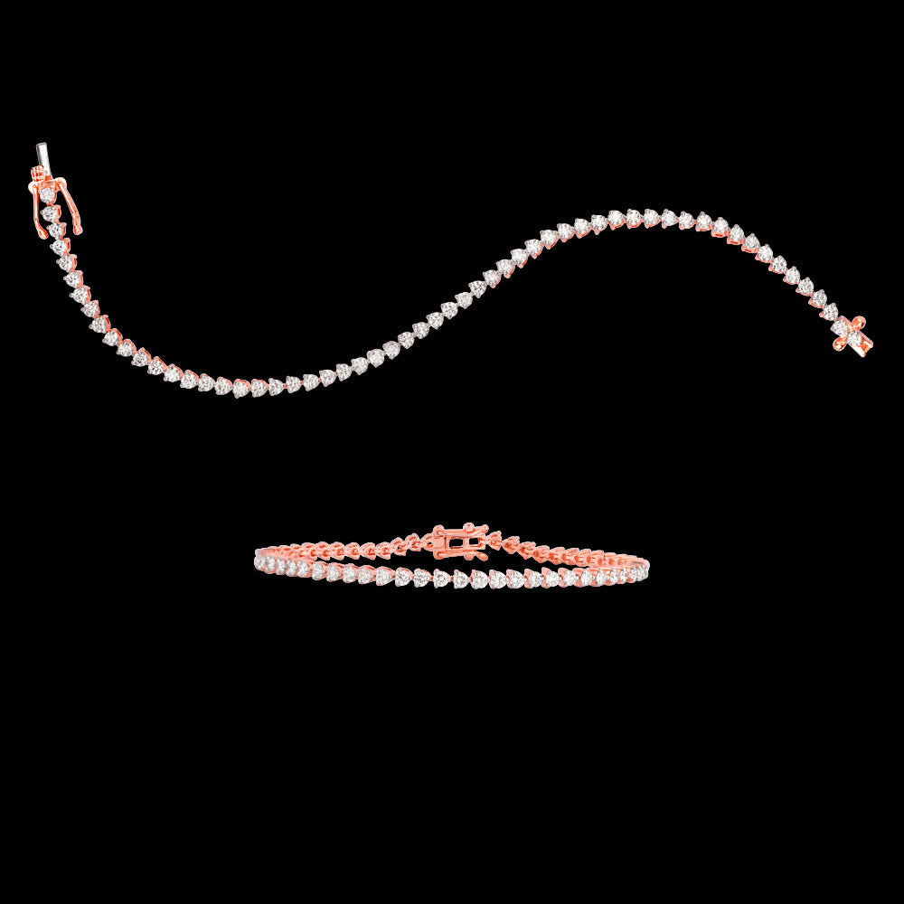18K Rose Gold Diamond Bracelet - 2.889ct VVS-VS-HI