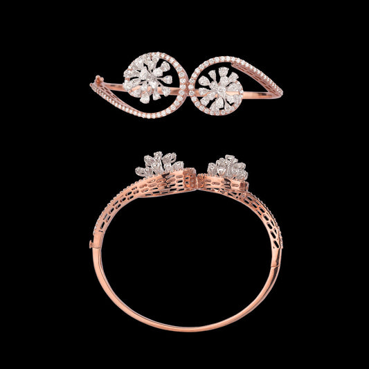 18K Rose Gold Diamond Kada - 4.297ct VVS-VS-FG