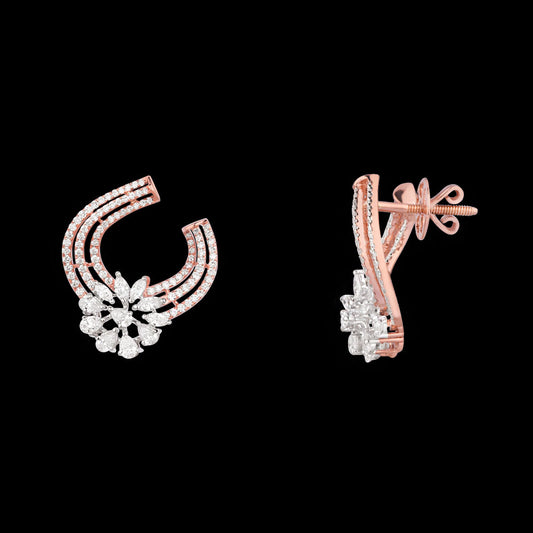 18K Rose Gold Diamond Earrings - 2.244ct VS-SI-EF