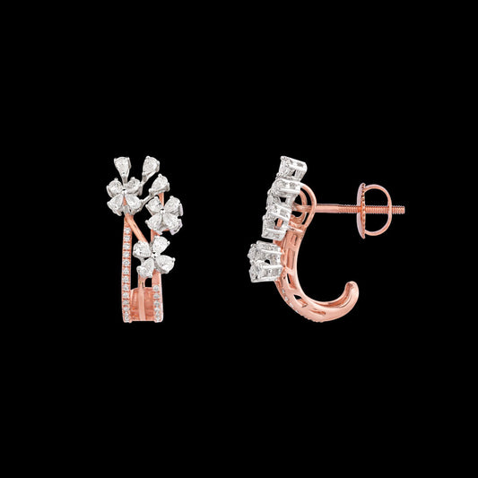 18K Rose Gold Diamond Earrings - 1.37ct VS-SI-EF