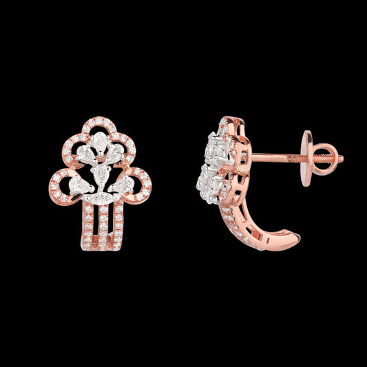 18K Rose Gold Diamond Earrings - 0.879ct VVS-VS-EF