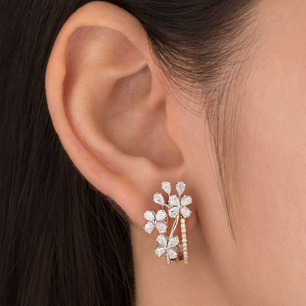 18K Rose Gold Diamond Earrings - 1.906ct VVS-EF