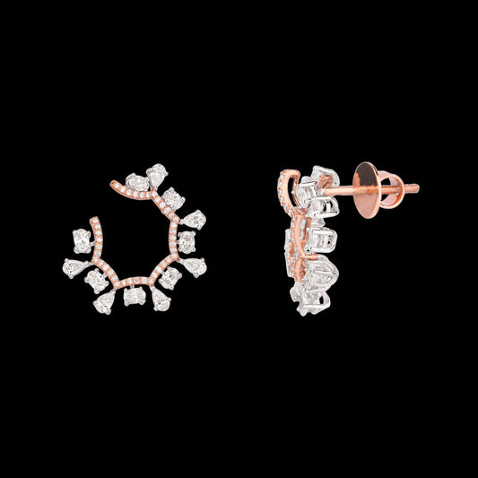18K Rose Gold Diamond Earrings - 2.608ct VVS-VS-EF