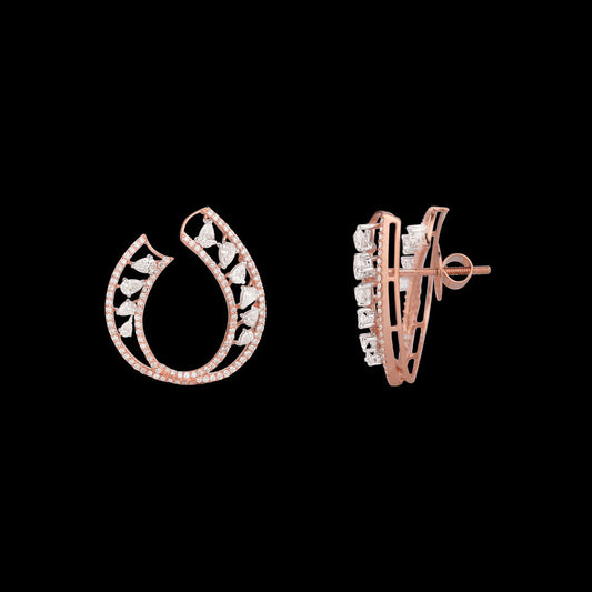 18K Rose Gold Diamond Earrings - 2.203ct VS-SI-EF