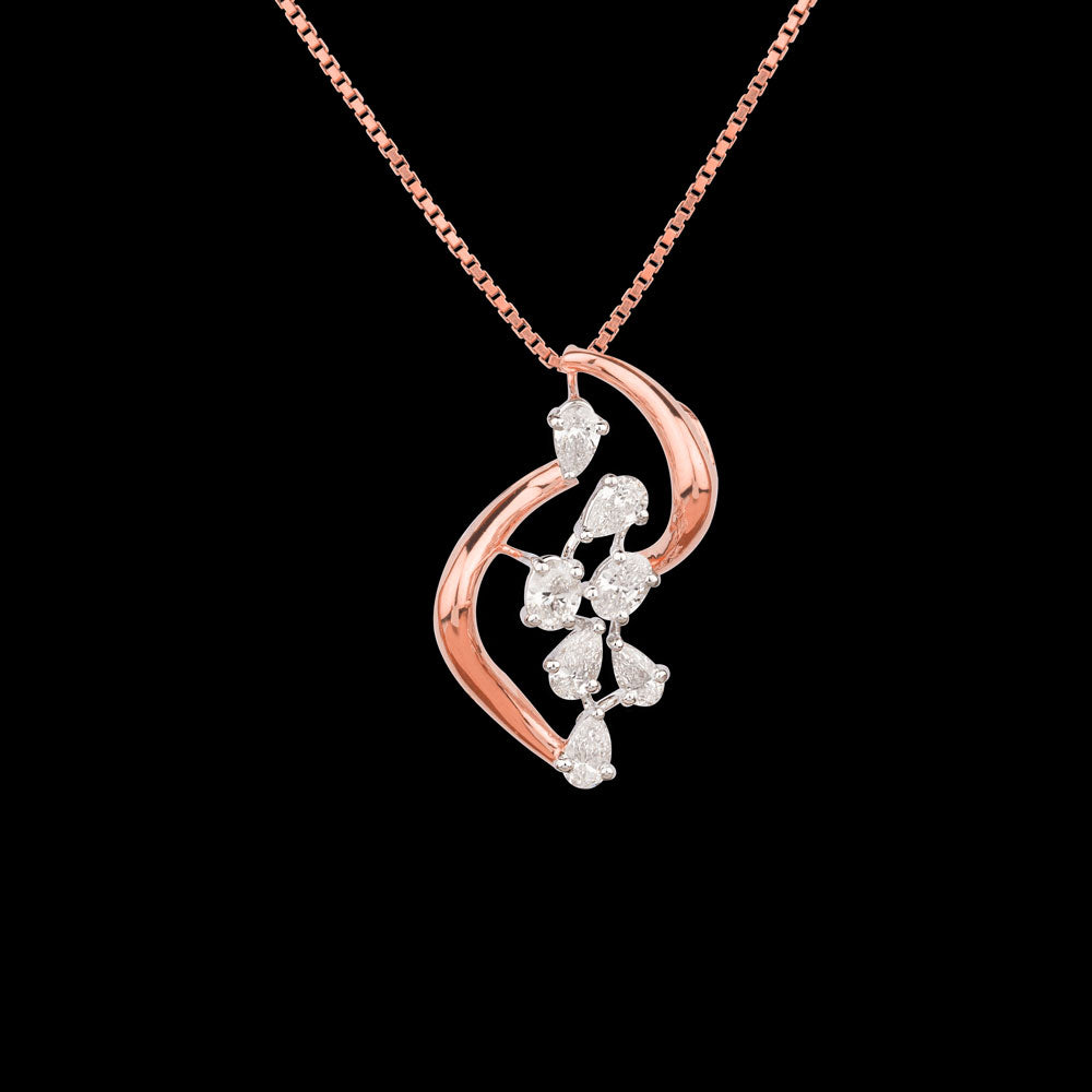18K Rose Gold Diamond Pendant - 0.7ct VS-SI-EF
