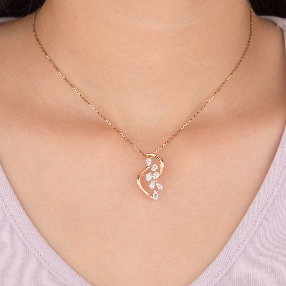 18K Rose Gold Diamond Pendant - 0.7ct VS-SI-EF