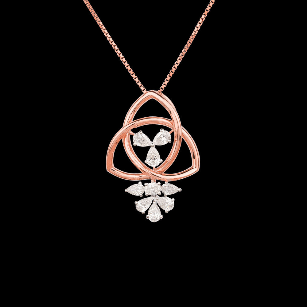 18K Rose Gold Diamond Pendant - 1.11ct VS-SI-EF