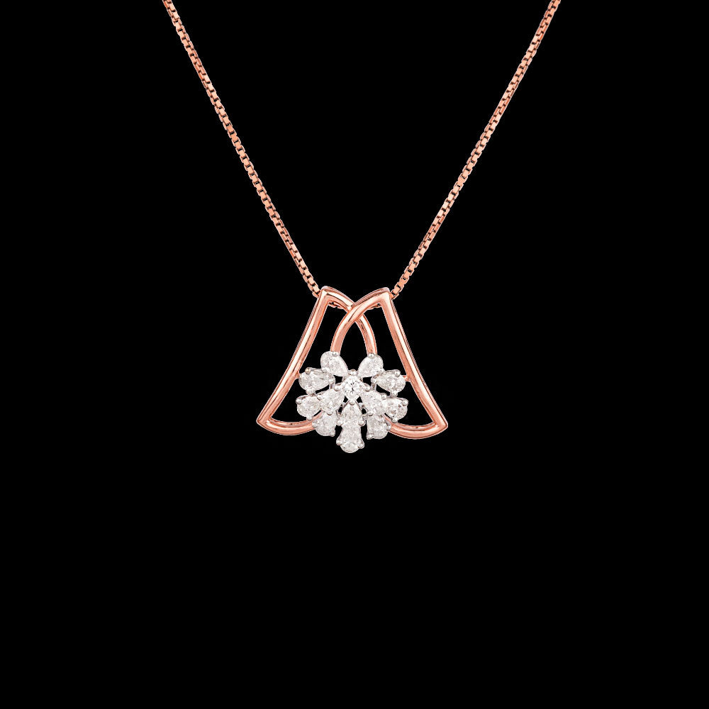 18K Rose Gold Diamond Pendant - 0.88ct VS-SI-EF