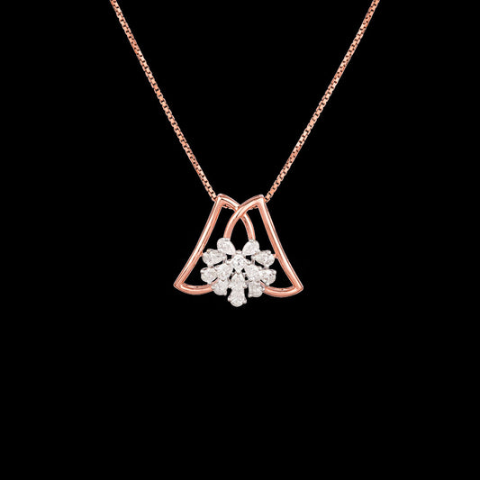 18K Rose Gold Diamond Pendant - 0.88ct VS-SI-EF