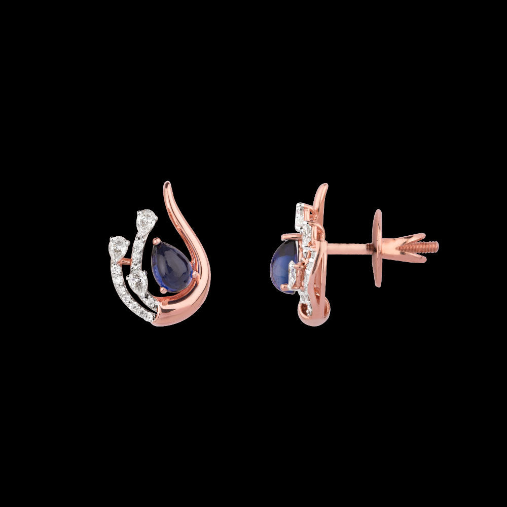 18K Rose Gold Diamond Jewellery - 0.43ct VVS-VS-EF with Colour Stones