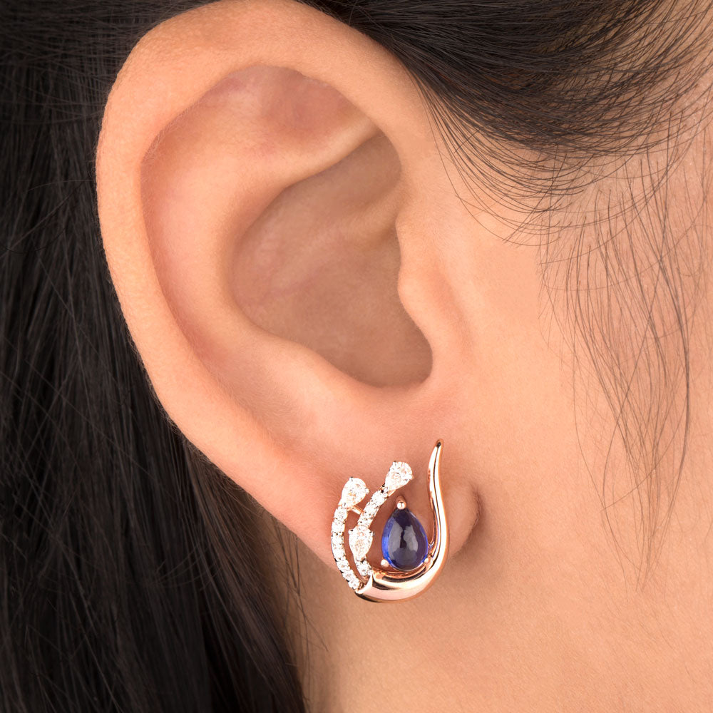 18K Rose Gold Diamond Jewellery - 0.43ct VVS-VS-EF with Colour Stones