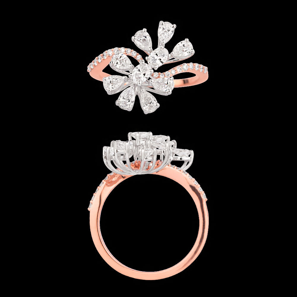 18K Rose Gold Diamond Ring - 0.963ct VVS-VS-EF