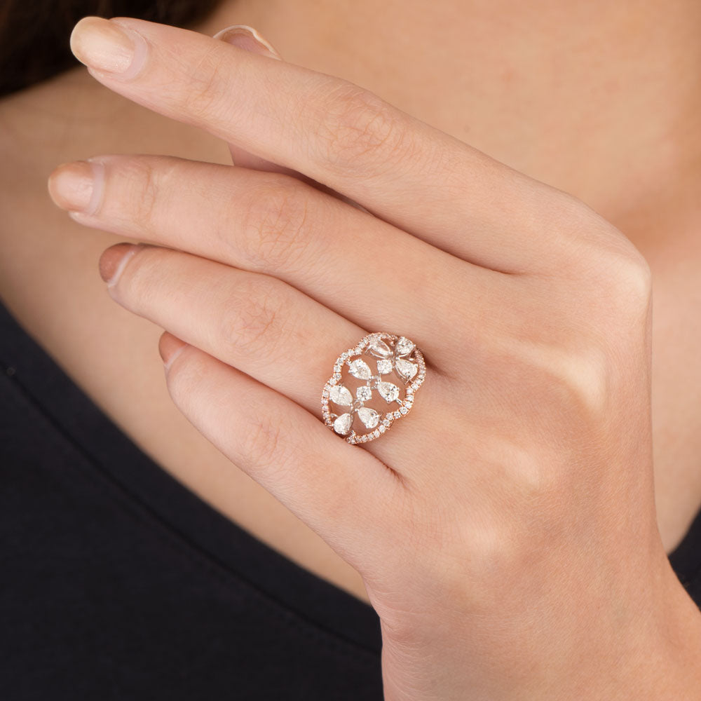 18K Rose Gold Diamond Ring - 1.056ct VVS-VS-GH