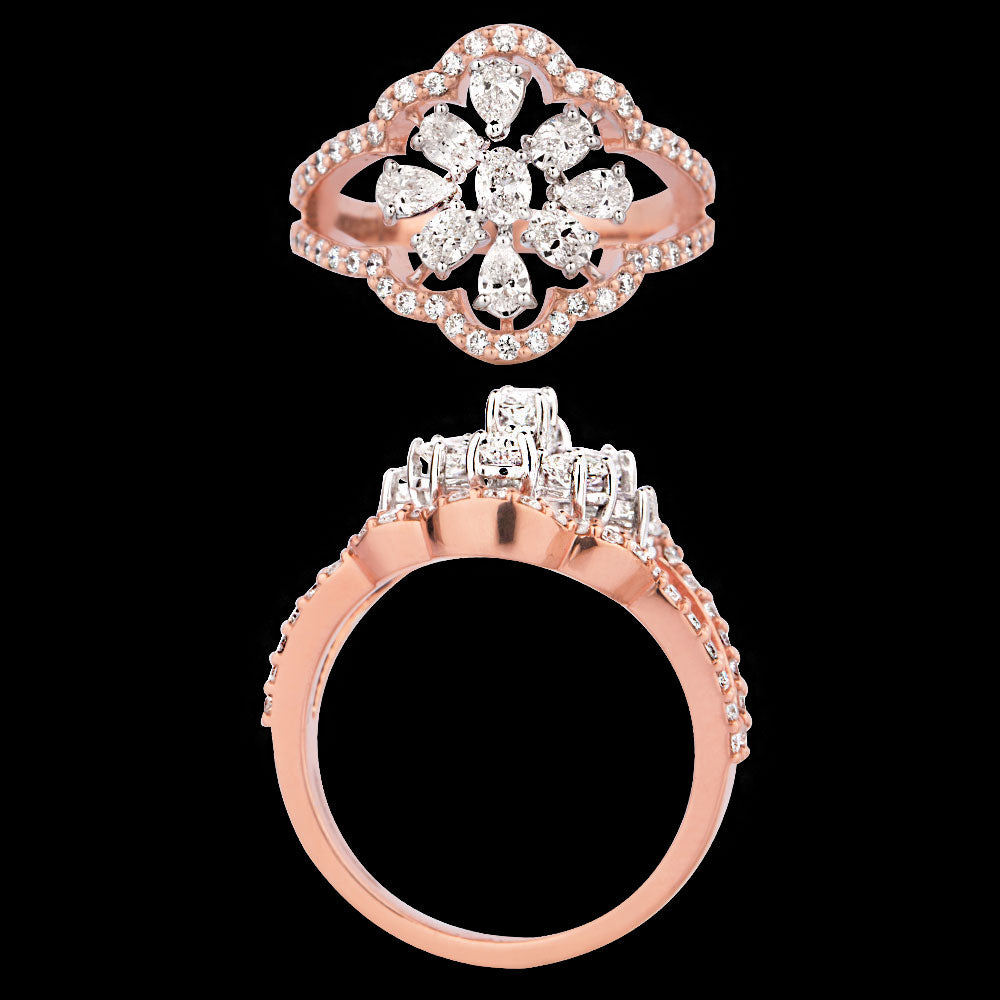 18K Rose Gold Diamond Ring - 1.175ct VVS-VS-EF