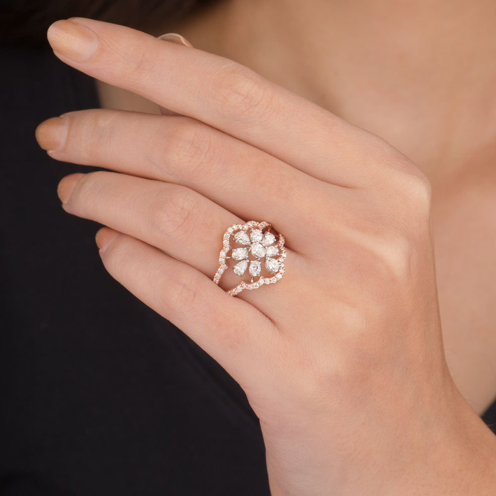 18K Rose Gold Diamond Ring - 1.175ct VVS-VS-EF