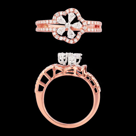 18K Rose Gold Diamond Ring - 0.717ct VVS-EF