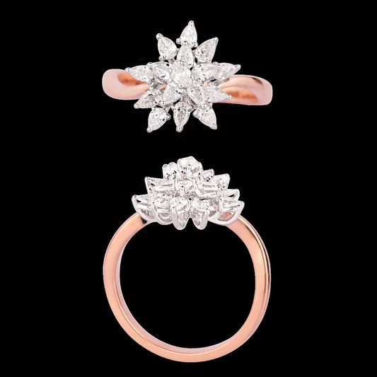 18K Rose Gold Diamond Ring - 0.74ct VVS-VS-EF